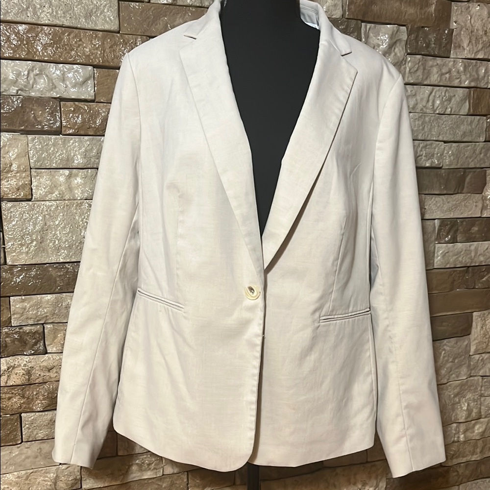 Elegant White Women's Blazer H&M Sise XL